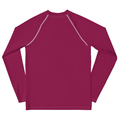 Michigan Upper Peninsula Rash Guard (w/ UP Outline) | Youth - Ruby Red