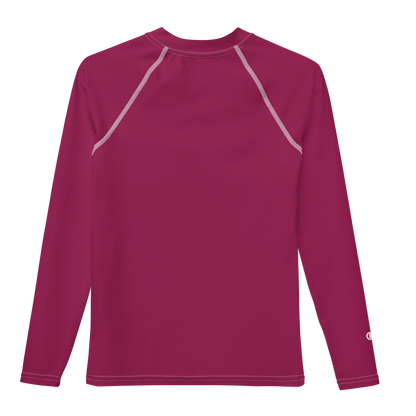 Michigan Upper Peninsula Rash Guard (w/ UP Outline) | Youth - Ruby Red