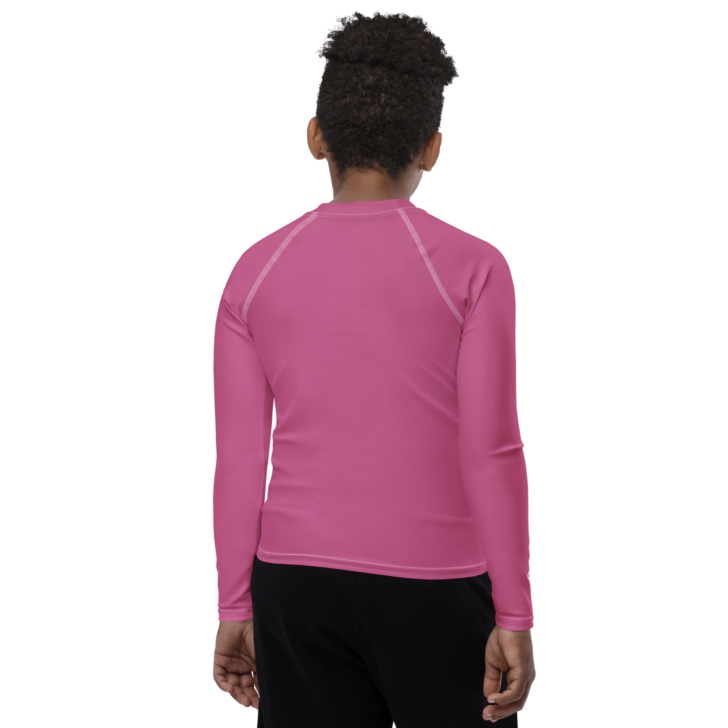 Michigan Upper Peninsula Rash Guard (w/ UP Outline) | Youth - Apple Blossom Pink