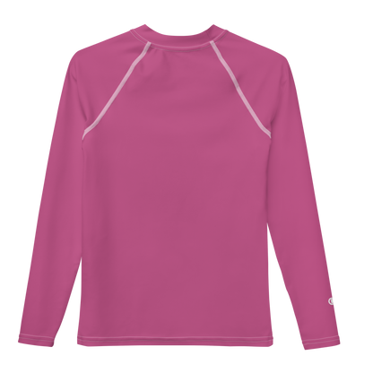 Michigan Upper Peninsula Rash Guard (w/ UP Outline) | Youth - Apple Blossom Pink