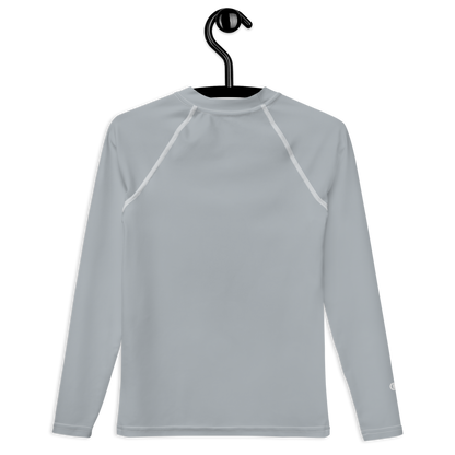 Michigan Upper Peninsula Rash Guard (w/ UP Outline) | Youth - Silver