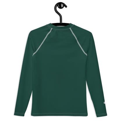 Michigan Upper Peninsula Rash Guard (w/ UP Outline) | Youth - Laconic Green