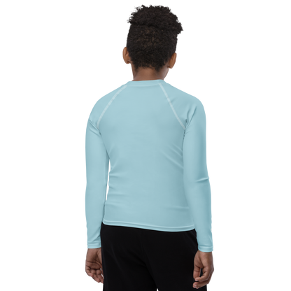 Michigan Upper Peninsula Rash Guard (w/ UP Outline) | Youth - '58 Caddie Blue