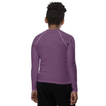 Michigan Upper Peninsula Rash Guard (w/ UP Outline) | Youth - Plum