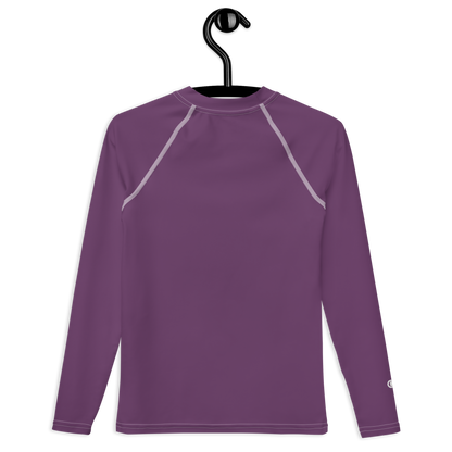 Michigan Upper Peninsula Rash Guard (w/ UP Outline) | Youth - Plum