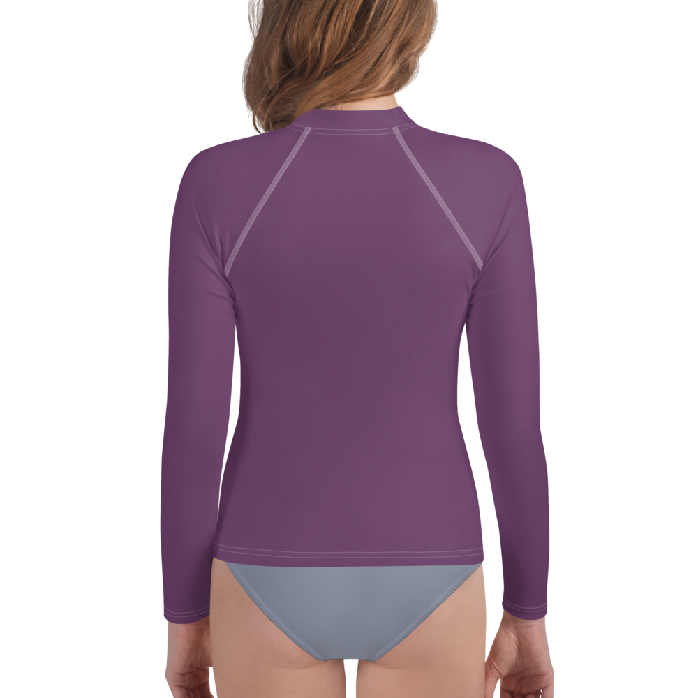 Michigan Upper Peninsula Rash Guard (w/ UP Outline) | Youth - Plum