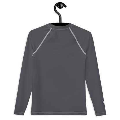 Michigan Upper Peninsula Rash Guard (w/ UP Outline) | Youth - Iron Ore Grey