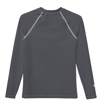 Michigan Upper Peninsula Rash Guard (w/ UP Outline) | Youth - Iron Ore Grey