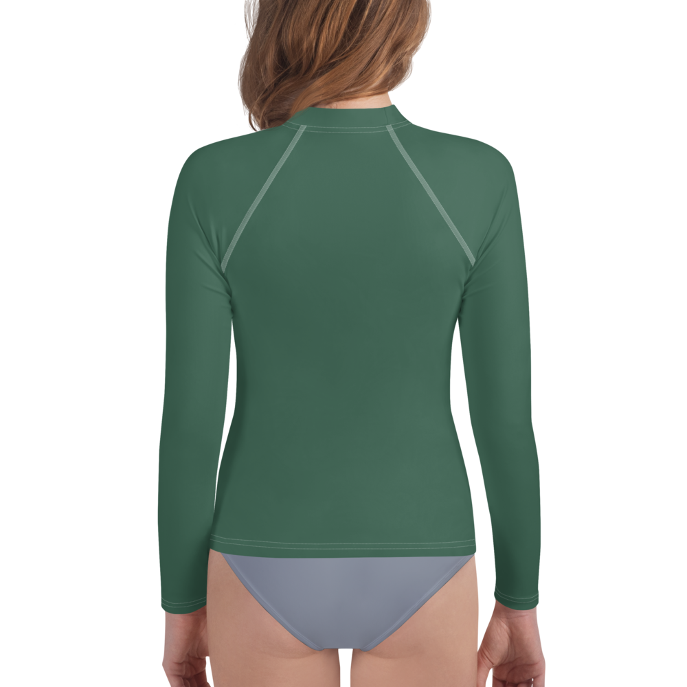 Michigan Upper Peninsula Rash Guard (w/ UP Outline) | Youth - Ginger Ale Green