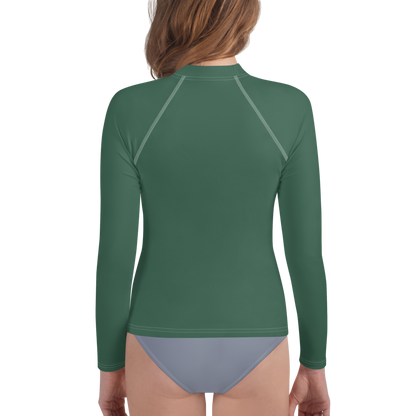 Michigan Upper Peninsula Rash Guard (w/ UP Outline) | Youth - Ginger Ale Green