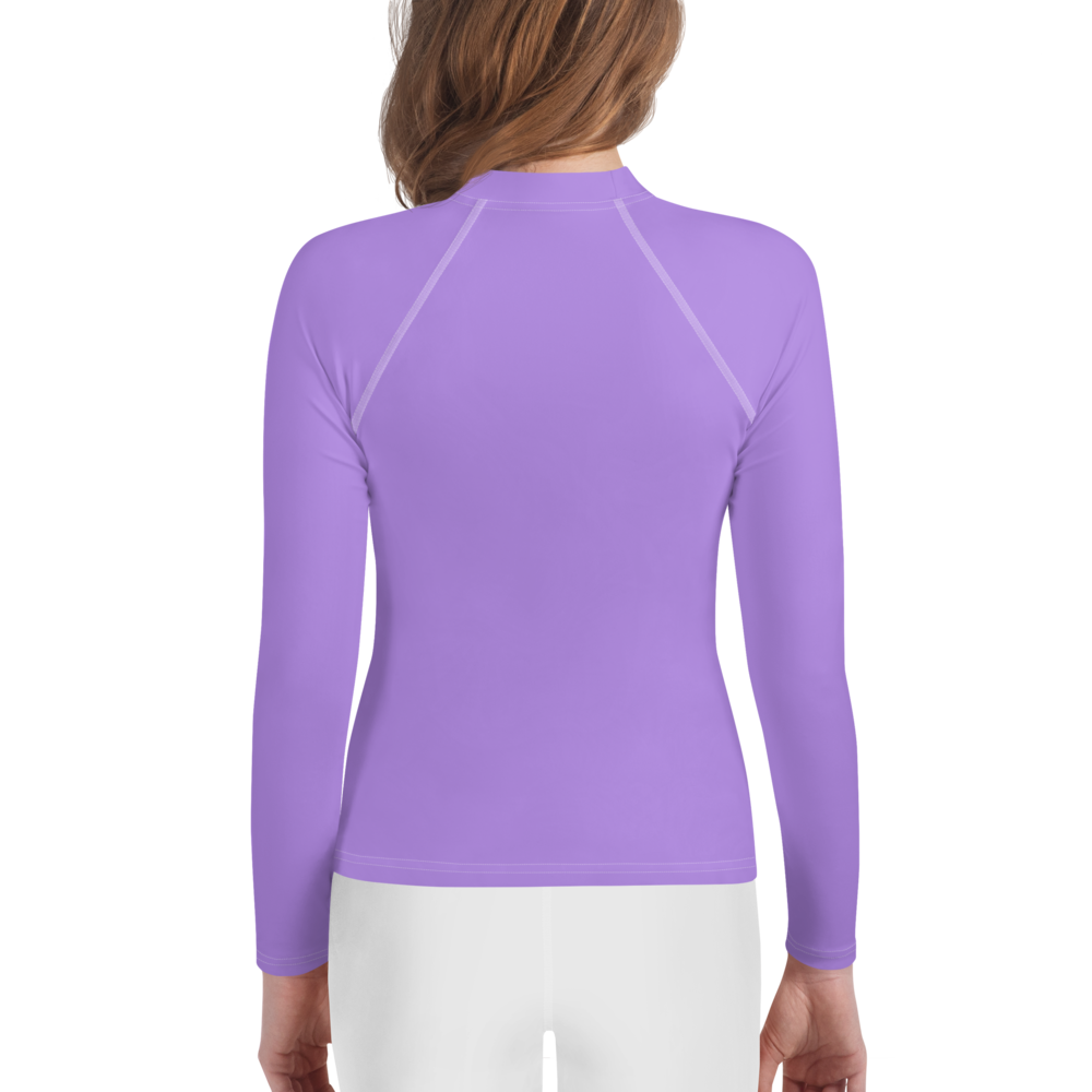 Michigan Upper Peninsula Rash Guard (w/ UP Outline) | Youth - Lavender