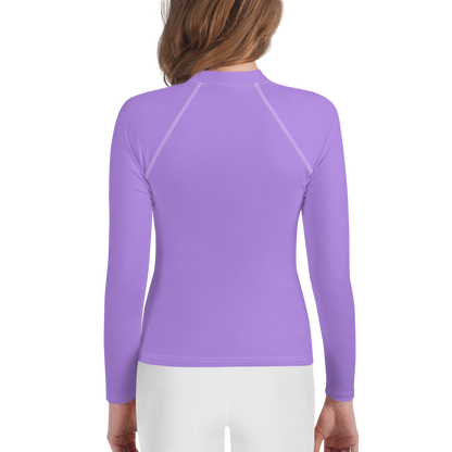 Michigan Upper Peninsula Rash Guard (w/ UP Outline) | Youth - Lavender