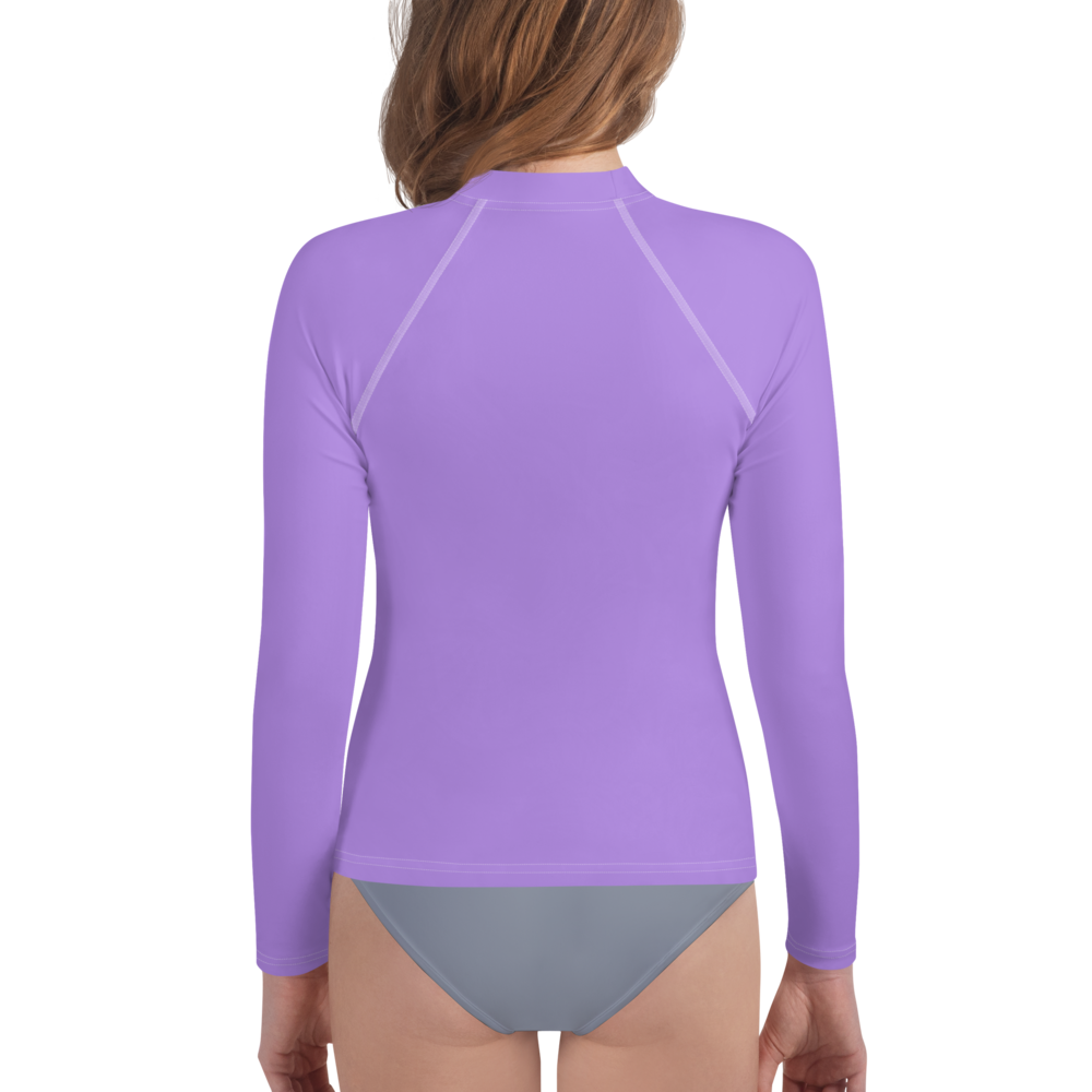 Michigan Upper Peninsula Rash Guard (w/ UP Outline) | Youth - Lavender