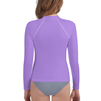 Michigan Upper Peninsula Rash Guard (w/ UP Outline) | Youth - Lavender