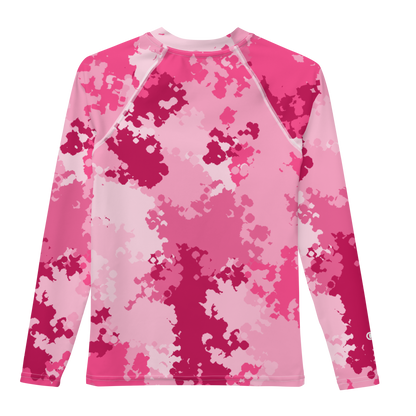 Michigan Upper Peninsula Rash Guard (w/ UP Outline) | Youth - Pink Camo