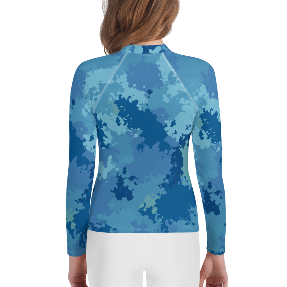 Michigan Upper Peninsula Rash Guard (w/ UP Outline) | Youth - Great Lakes Camo