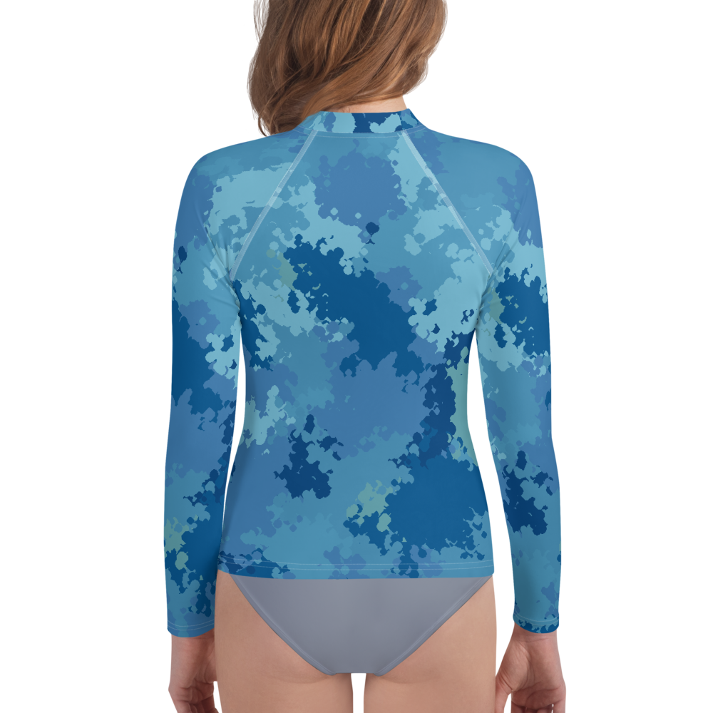 Michigan Upper Peninsula Rash Guard (w/ UP Outline) | Youth - Great Lakes Camo