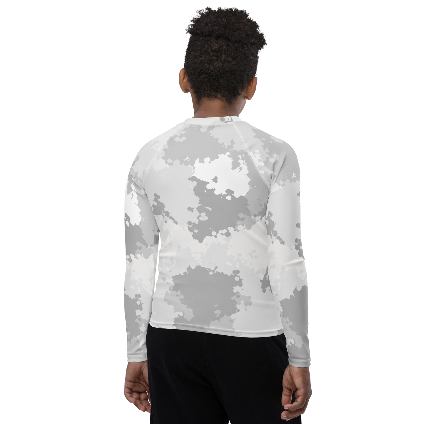 Michigan Upper Peninsula Rash Guard (w/ UP Outline) | Youth - Snow Camo