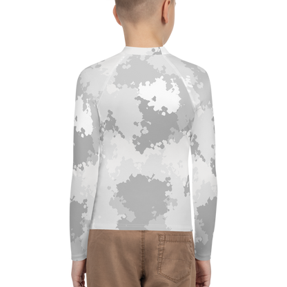 Michigan Upper Peninsula Rash Guard (w/ UP Outline) | Youth - Snow Camo