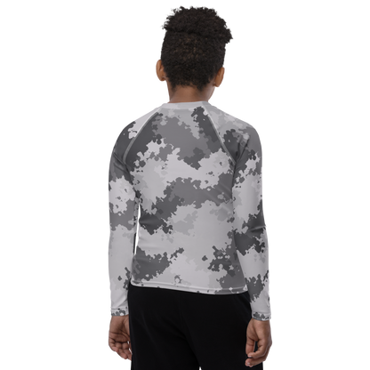 Michigan Upper Peninsula Rash Guard (w/ UP Outline) | Youth - Iron Ore Camo