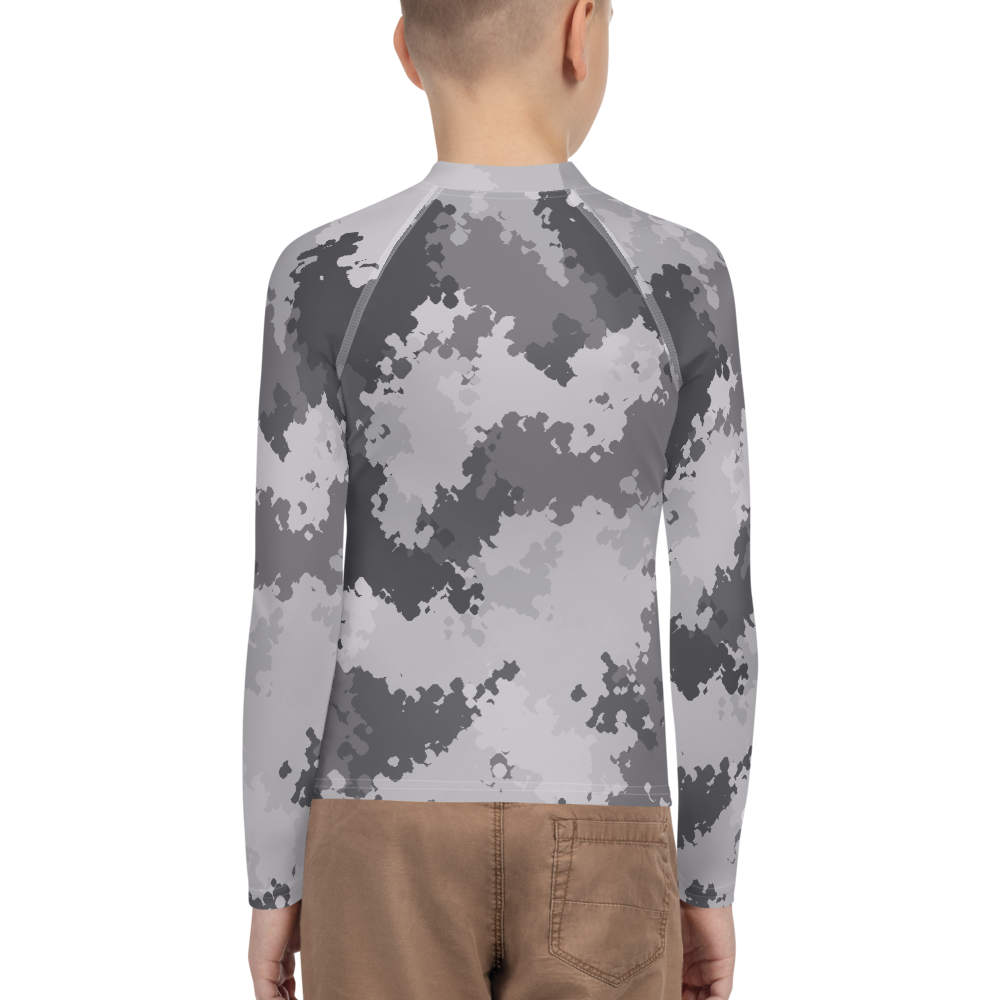 Michigan Upper Peninsula Rash Guard (w/ UP Outline) | Youth - Iron Ore Camo