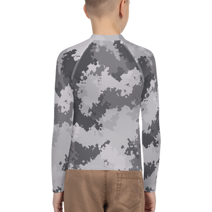 Michigan Upper Peninsula Rash Guard (w/ UP Outline) | Youth - Iron Ore Camo