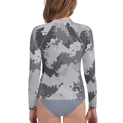 Michigan Upper Peninsula Rash Guard (w/ UP Outline) | Youth - Iron Ore Camo