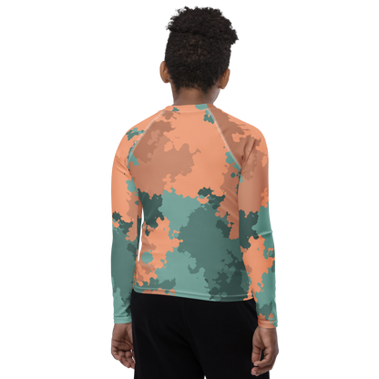 Michigan Upper Peninsula Rash Guard (w/ UP Outline) | Youth - Copper Country Camo