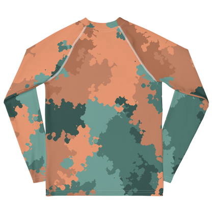 Michigan Upper Peninsula Rash Guard (w/ UP Outline) | Youth - Copper Country Camo