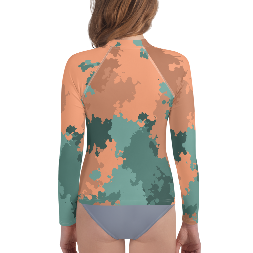 Michigan Upper Peninsula Rash Guard (w/ UP Outline) | Youth - Copper Country Camo