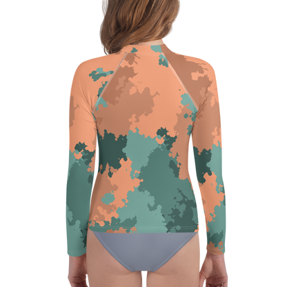 Michigan Upper Peninsula Rash Guard (w/ UP Outline) | Youth - Copper Country Camo