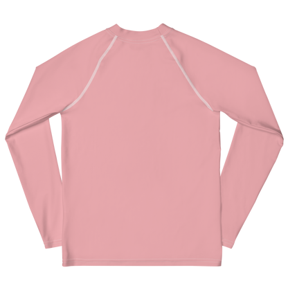 Michigan Upper Peninsula Rash Guard (w/ UP Outline) | Youth - Strawberry Pink