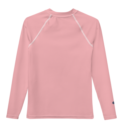 Michigan Upper Peninsula Rash Guard (w/ UP Outline) | Youth - Strawberry Pink