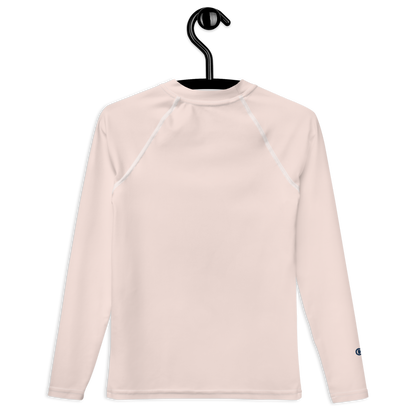 Michigan Upper Peninsula Rash Guard (w/ UP Outline) | Youth - Champagne Pink