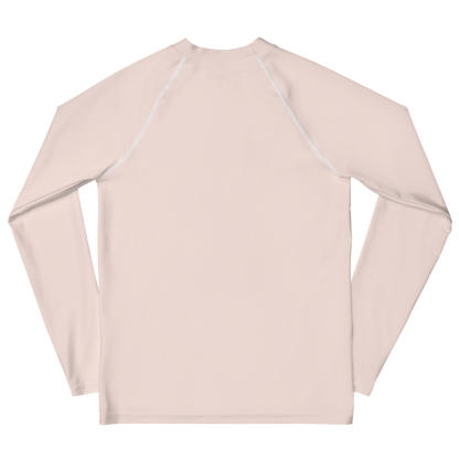 Michigan Upper Peninsula Rash Guard (w/ UP Outline) | Youth - Champagne Pink