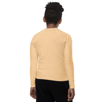 Michigan Upper Peninsula Rash Guard (w/ UP Outline) | Youth - Pale Apricot