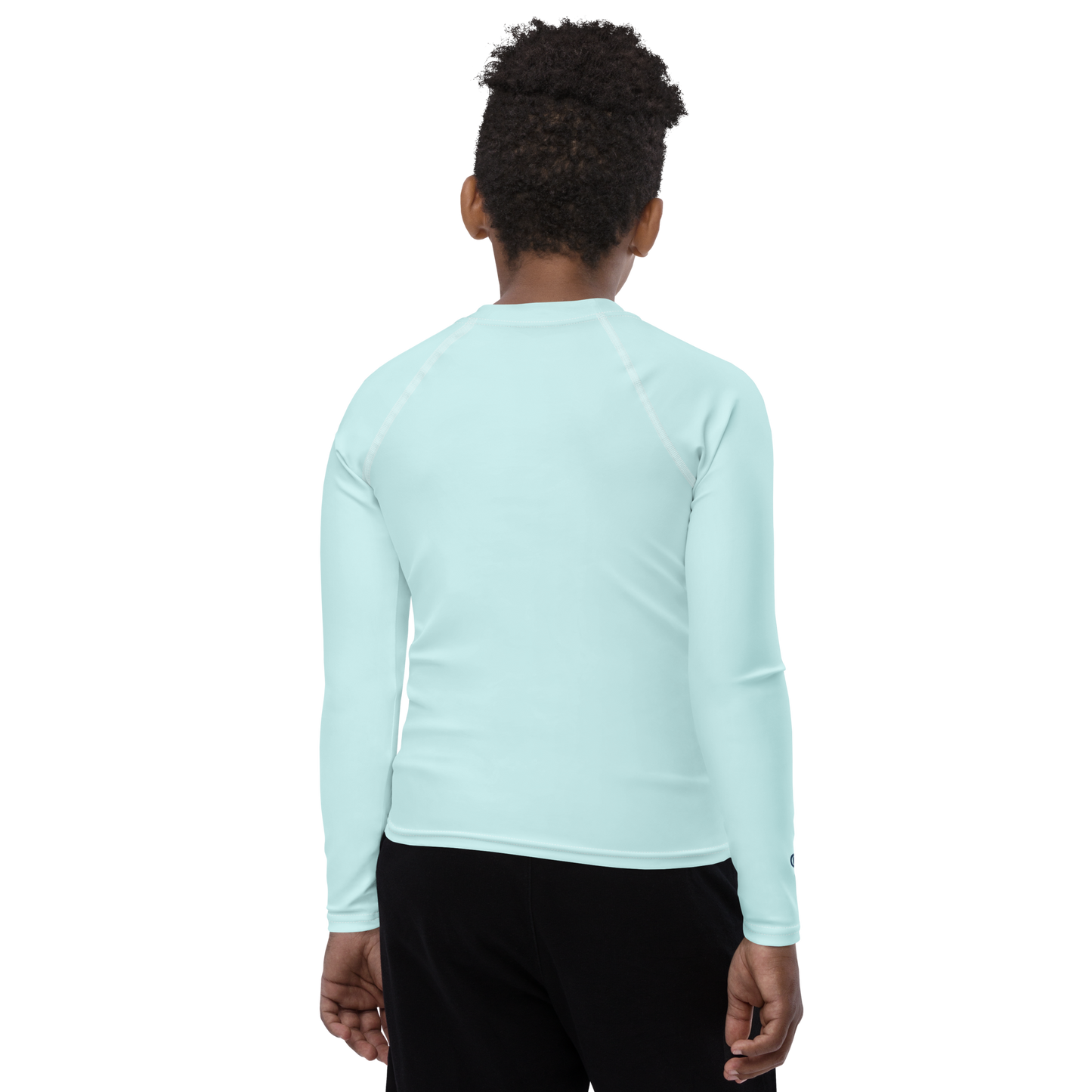 Michigan Upper Peninsula Rash Guard (w/ UP Outline) | Youth - Cyan