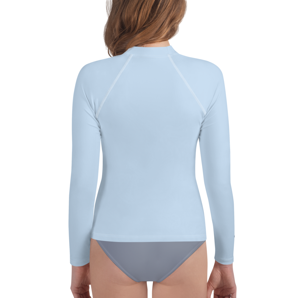 Michigan Upper Peninsula Rash Guard (w/ UP Outline) | Youth - Light Blue