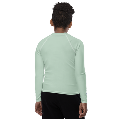 Michigan Upper Peninsula Rash Guard (w/ UP Outline) | Youth - Sea Green