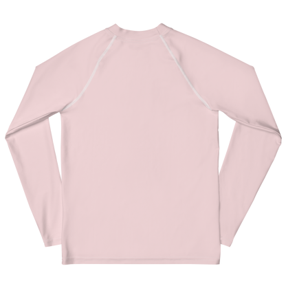 Michigan Upper Peninsula Rash Guard (w/ UP Outline) | Youth - Pale Pink