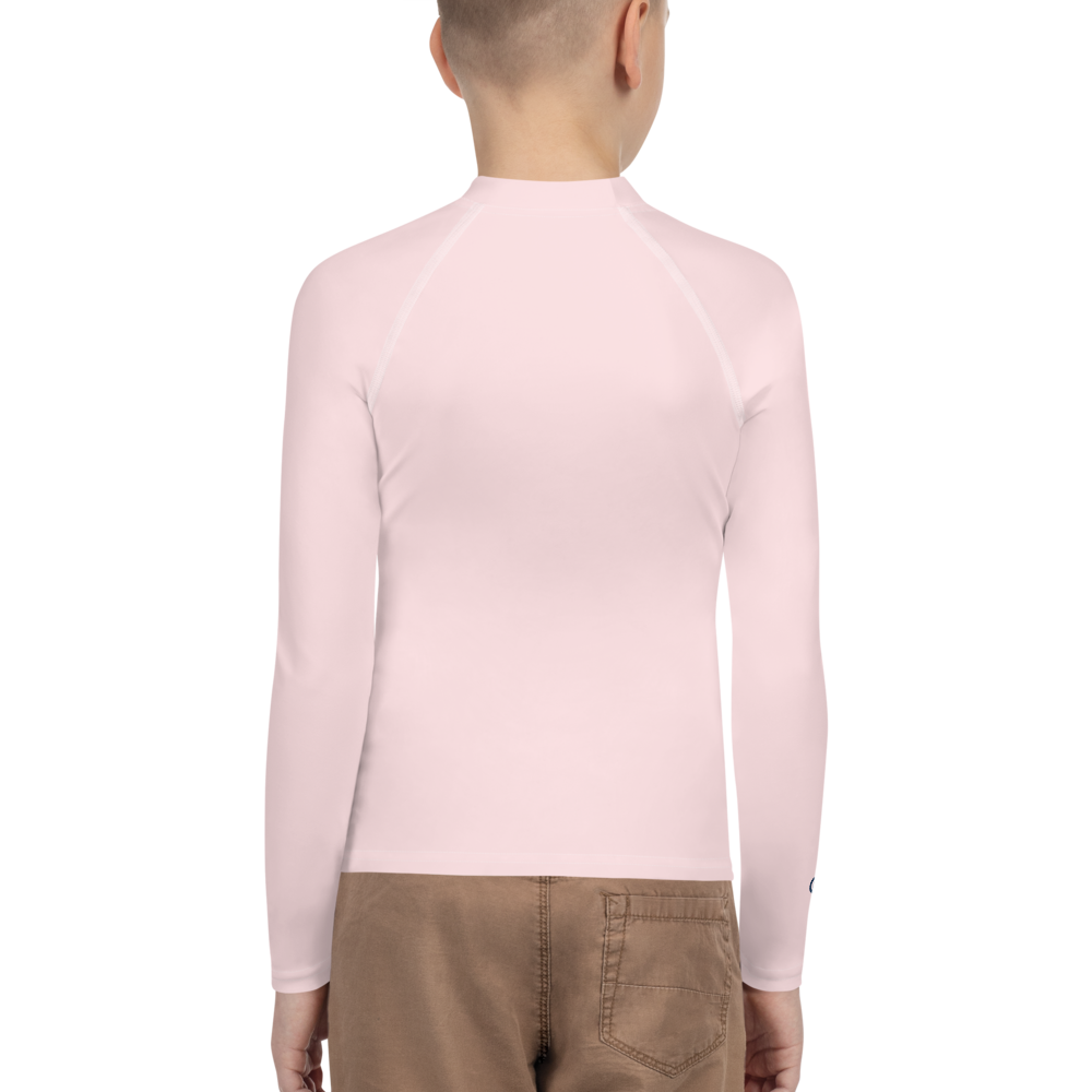 Michigan Upper Peninsula Rash Guard (w/ UP Outline) | Youth - Pale Pink