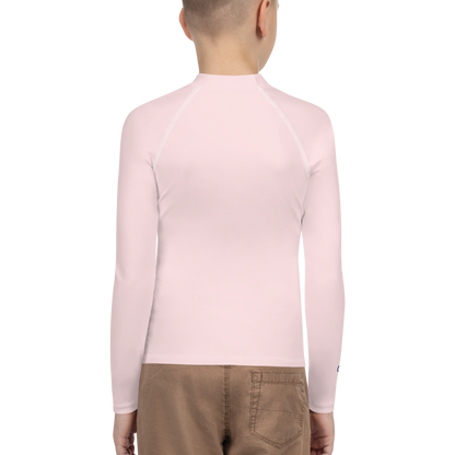 Michigan Upper Peninsula Rash Guard (w/ UP Outline) | Youth - Pale Pink