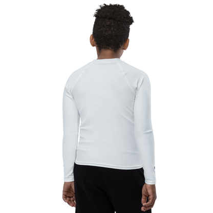 Michigan Upper Peninsula Rash Guard (w/ UP Outline) | Youth - Gossy White