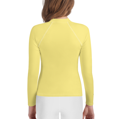 Michigan Upper Peninsula Rash Guard (w/ UP Outline) | Youth - Cherry Yellow