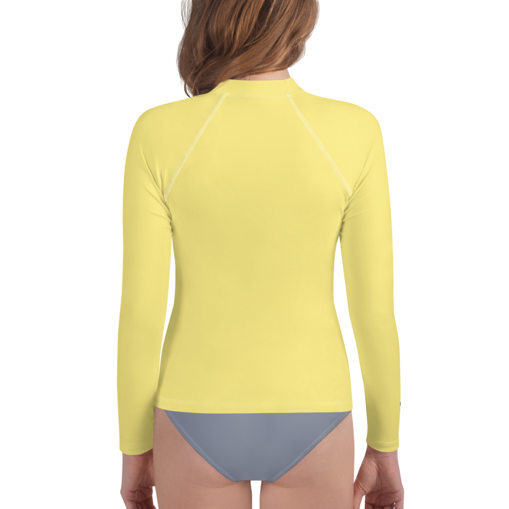 Michigan Upper Peninsula Rash Guard (w/ UP Outline) | Youth - Cherry Yellow