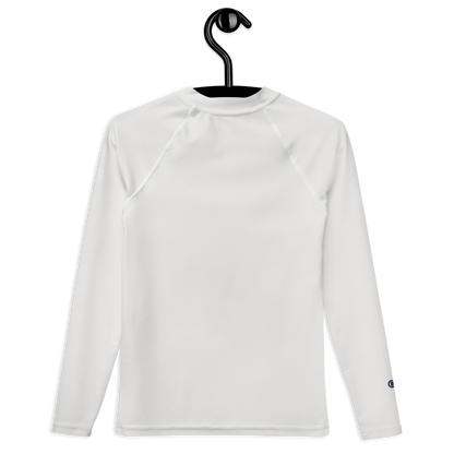 Michigan Upper Peninsula Rash Guard (w/ UP Outline) | Youth - Birch Bark White