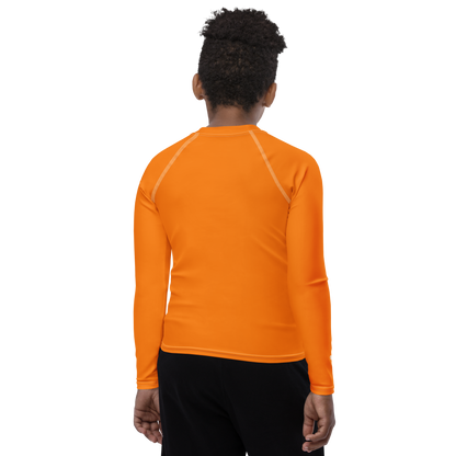 Michigan Upper Peninsula Rash Guard (w/ UP USA Flag) | Youth - Safety Orange