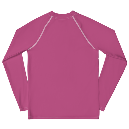 Michigan Upper Peninsula Rash Guard (w/ UP USA Flag) | Youth - Apple Blossom Pink