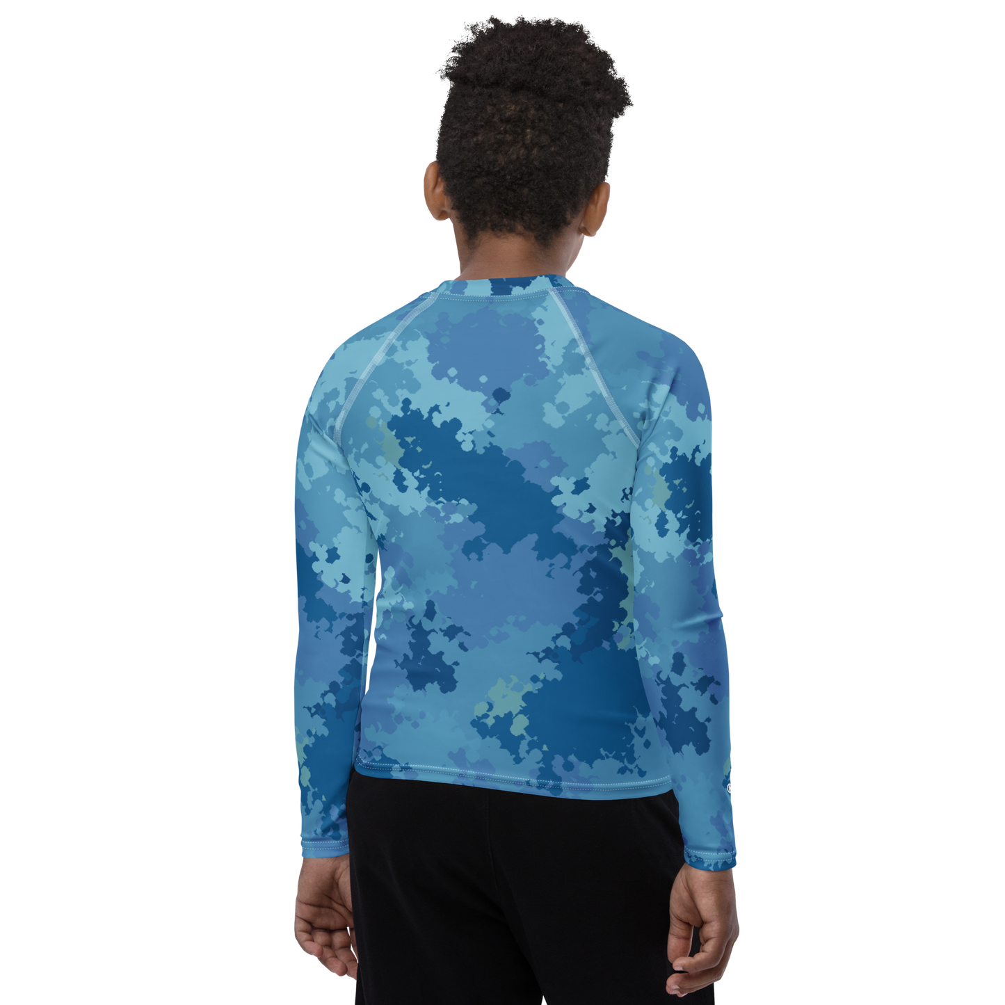 Michigan Upper Peninsula Rash Guard (w/ UP USA Flag) | Youth - Great Lakes Camo