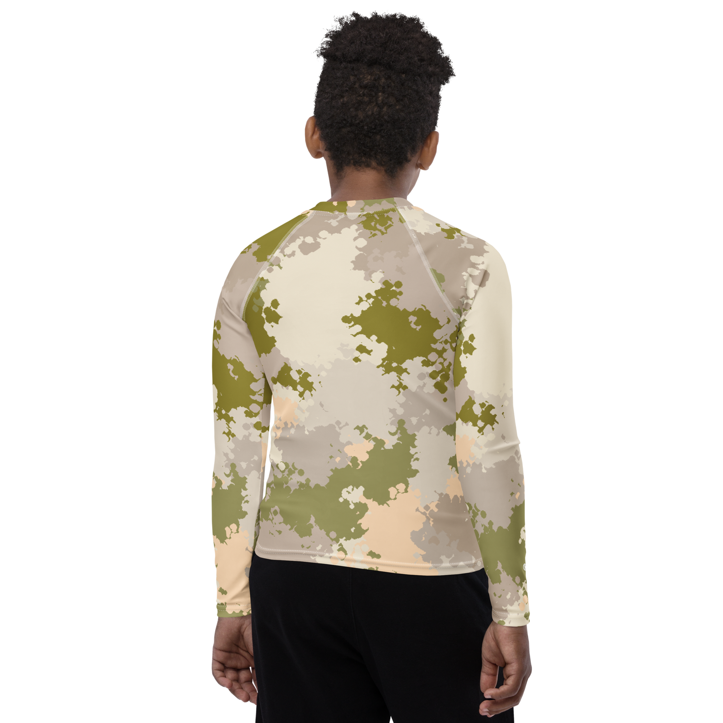 Michigan Upper Peninsula Rash Guard (w/ UP USA Flag) | Youth - Rosy Mound Camo